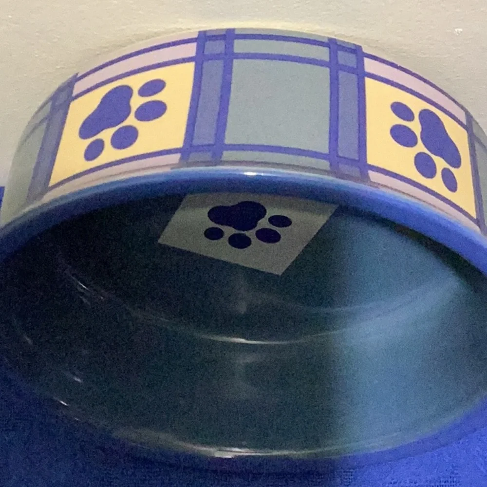 Castlemere Blue Plaid Pet Bowl (7” round, 2” deep)